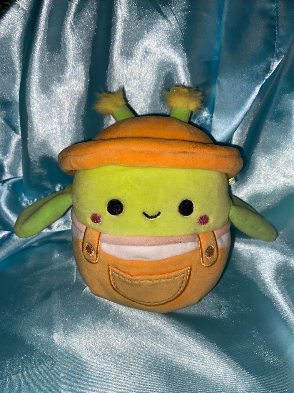 Pilar Grasshopper Squishmallows in Overalls Kids Plush Toy